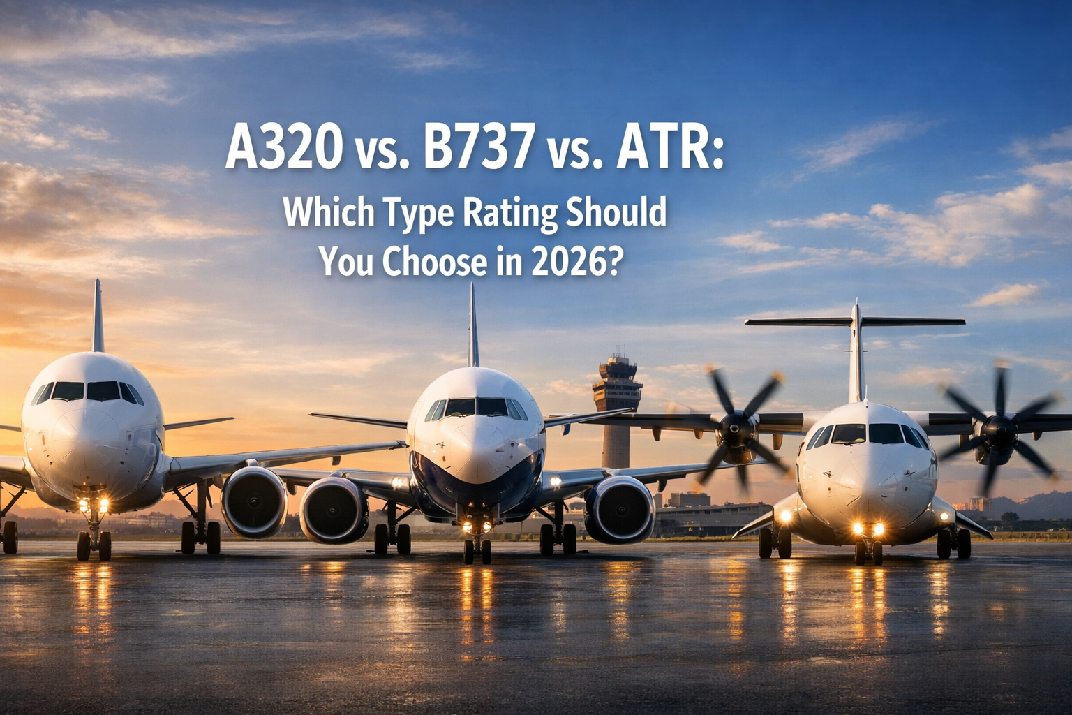 Best type rating after CPL in 2026 comparing Airbus A320, Boeing 737 and ATR 72 cockpits