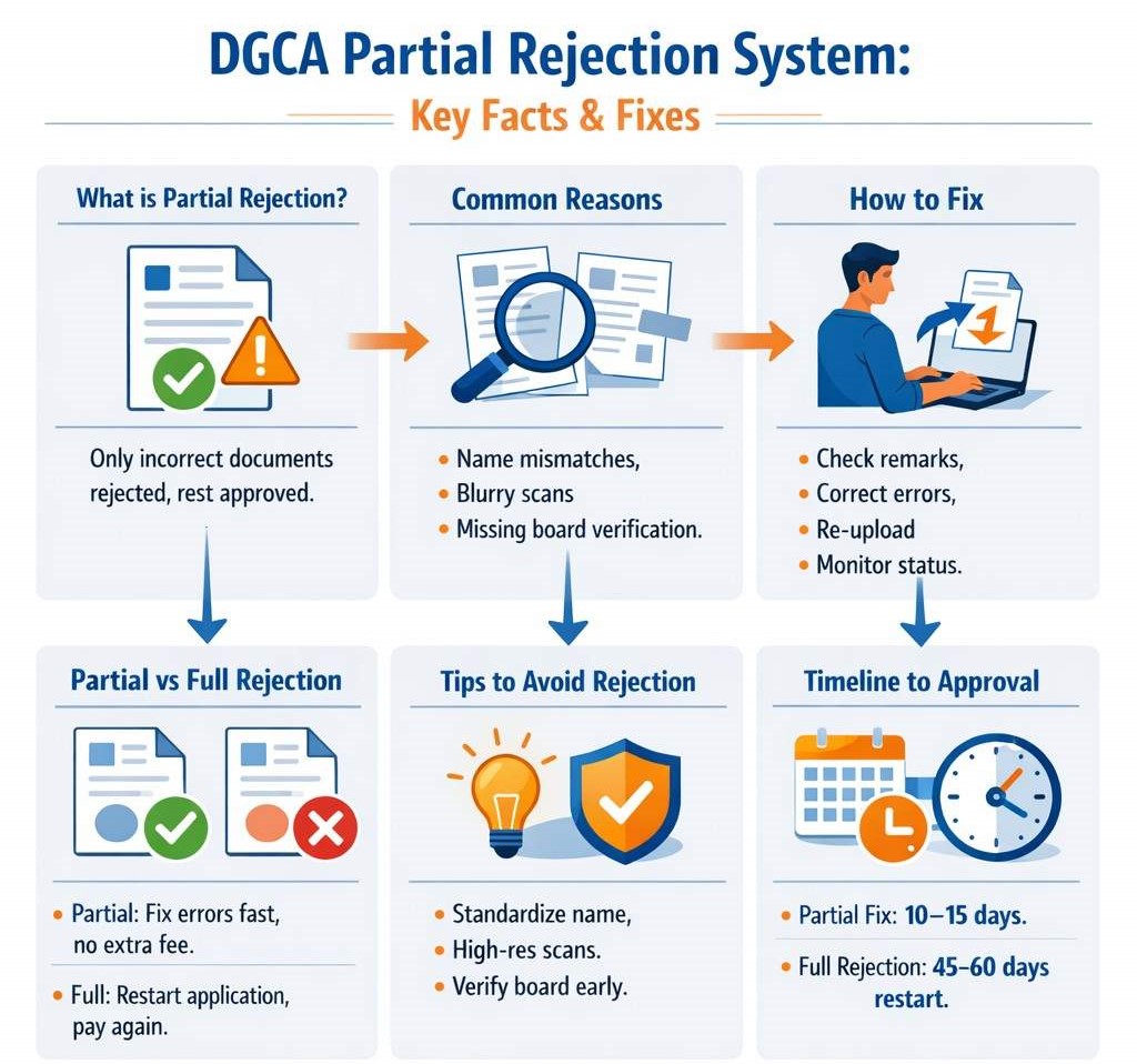 DGCA Partial Rejection System Key Facts & Fixes