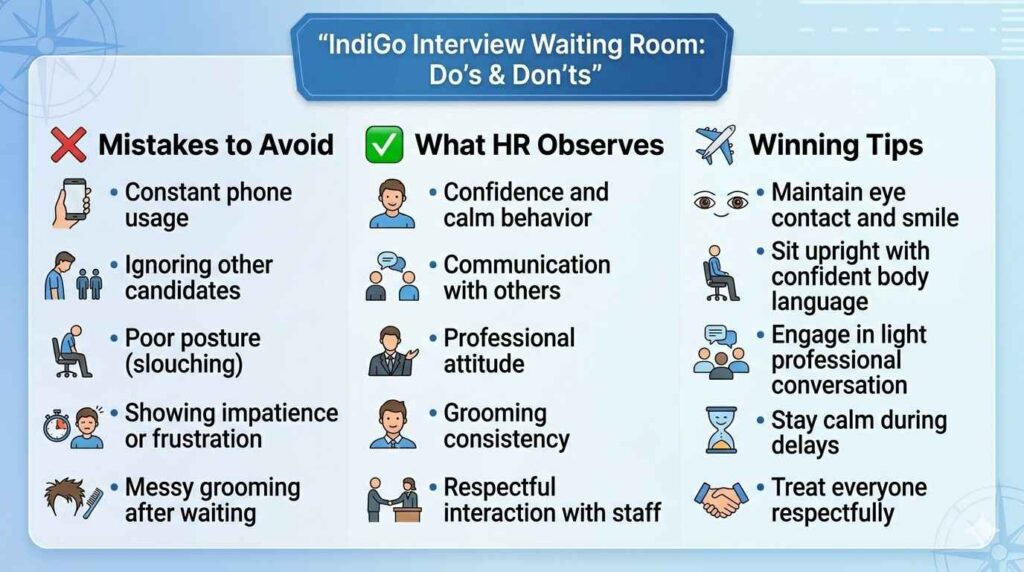 IndiGo interview waiting room mistakes