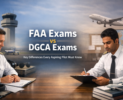 ndian flight student comparing FAA and DGCA pilot license options in a cockpit simulator.